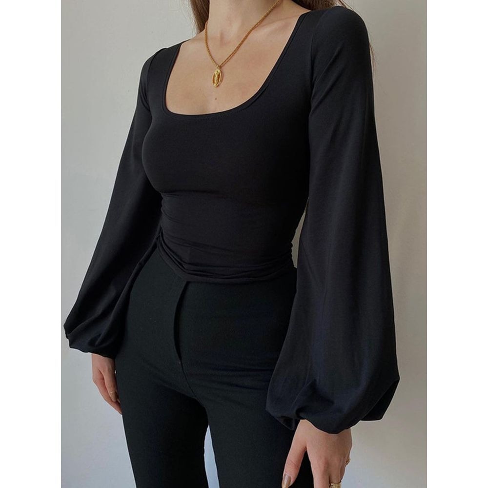 Commense Puff Sleeve Square Neck Blouse size XL